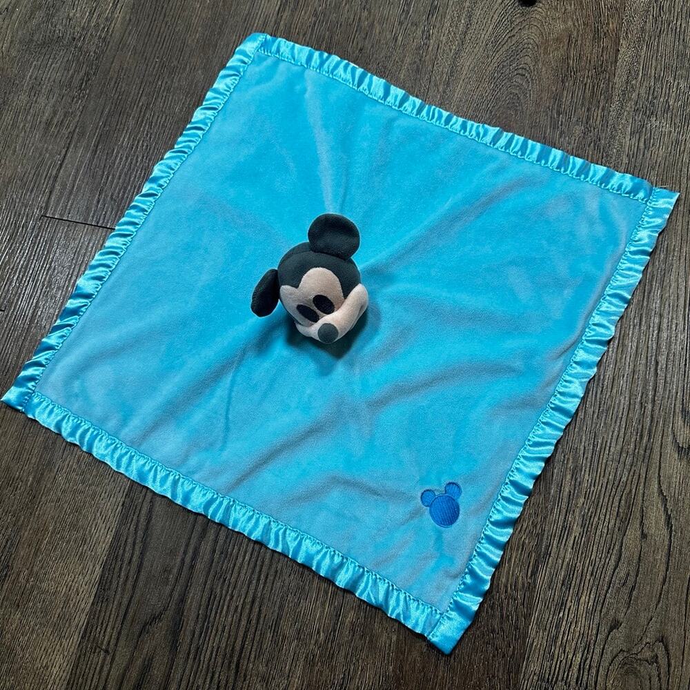 DISNEY BABY Blue Mickey Lovey Soft Satin Edge